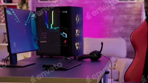 Preview: Pc unit un colorful neon lighst for online gaming