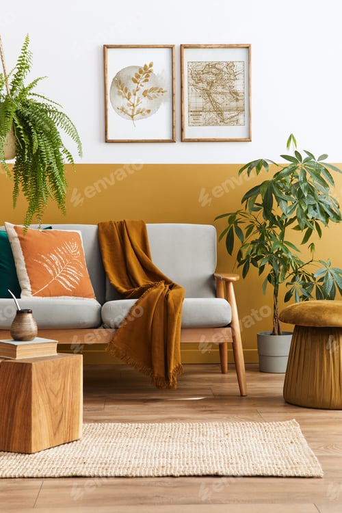 Preview: Stylish scandinavian interior of living room