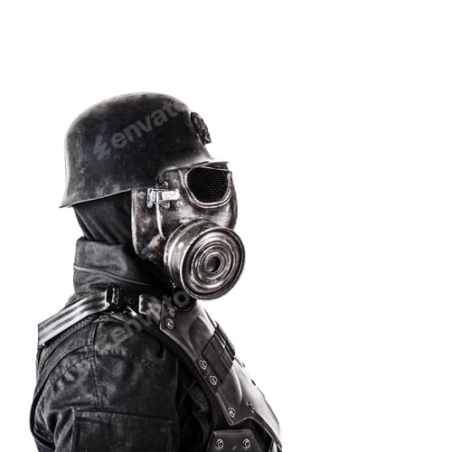 Preview: Futuristic nazi soldier studio shot