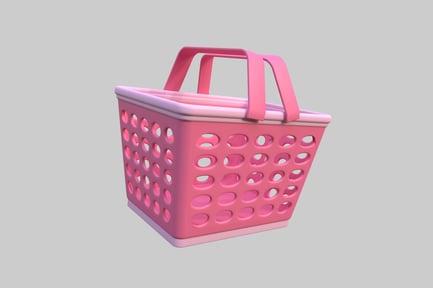 Preview: Pink shopping basket with handles