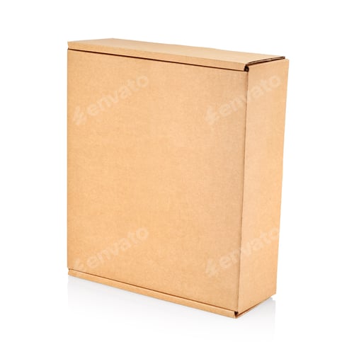 Preview: Cardboard box isolated on white background