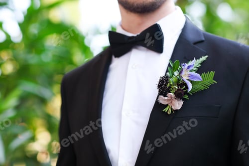 Preview: Gentle groom boutonniere with roses