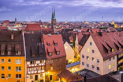 Preview: Skyline Of Nuremberg, Germany At Night.
