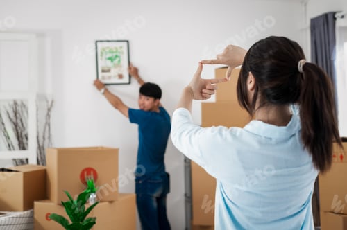 Preview: Young couples move into homes and apartments, Moving house, New house.