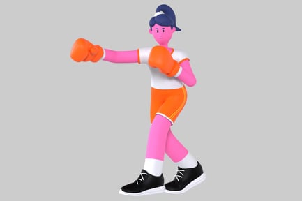 Preview: Cartoon-style illustration of a boxer in action.