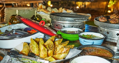 Preview: Variety of Dishes on Festive Buffet Table