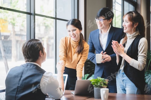 Preview: business partner team, handshake with cooperation colleague partnership