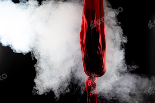 Preview: Unidentified girl gymnast hid in red aerial ribbon