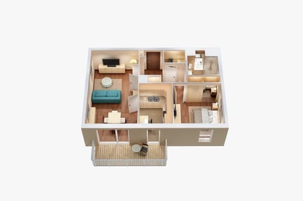 Preview: Detailed Apartment Floor Plan with Balcony