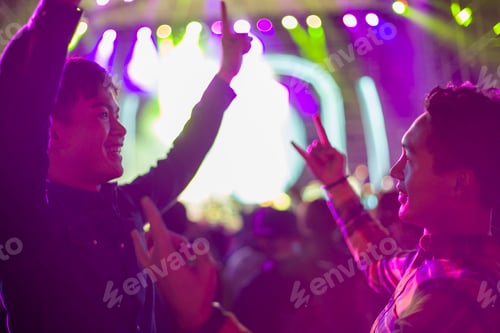 Preview: Happy friends at music festival