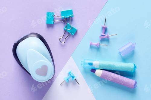 Preview: Office supplies in pastel colors