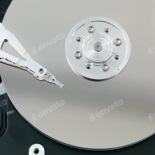 Preview: macro of an open hard disk