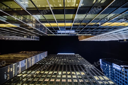 Preview: High Skyscrapers near Timesquare at Night in Manhattan