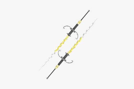 Preview: Paired swords with ornate hilts and dotted blades