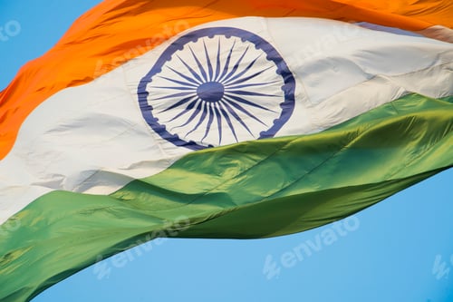 Preview: Close-up shot of wavy Indian flag