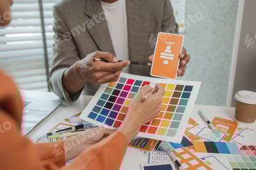 Preview: UX graphic designer planning application process development prototype