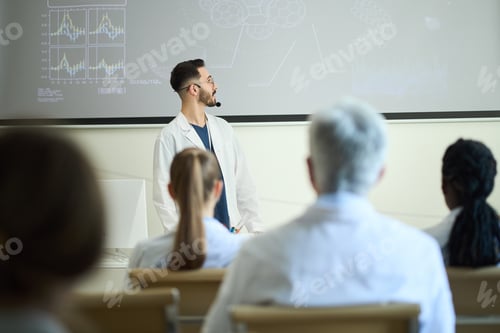 Preview: Scientist Leading Medical Presentation to Colleagues