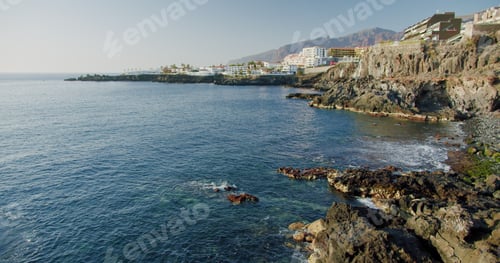 Preview: Tenerife, Canary Islands, Spain. Sunset. Beautiful and peaceful relax view of the coastline of the