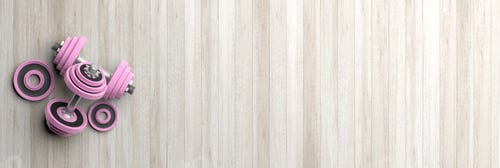 Preview: Dumbbells on a wooden floor. 3d illustration