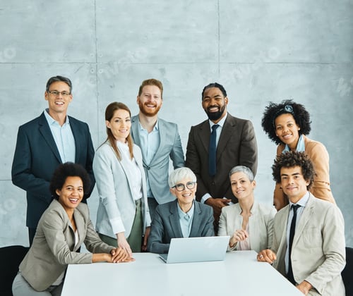 Preview: young business people meeting office portrait diversity teamwork group success