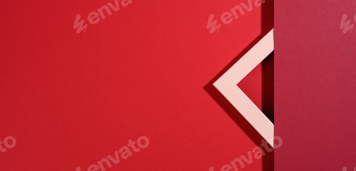Preview: Modern red background with sheets of paper with shadow.