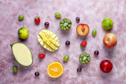 Preview: Fruits and berries platter,vegan cuisine.