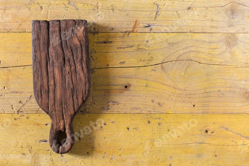 Preview: old chopping board on wooden background