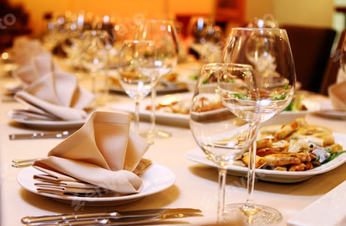 Preview: Banquet table with snacks