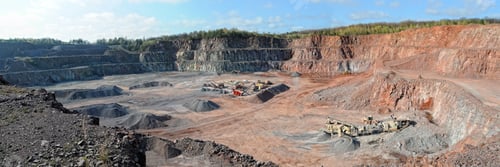 Preview: stone crusher in a quarry. mining industry. panorama images.