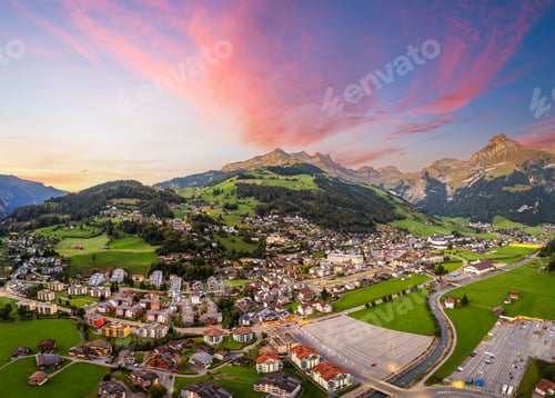 Preview: Engelberg, Switzerland at Dusk