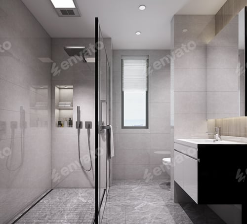 Preview: 3d rendering of modern classic bathroom