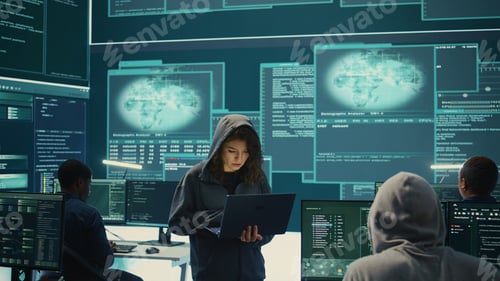 Preview: Hackers group failing to hack a system in high tech agency office