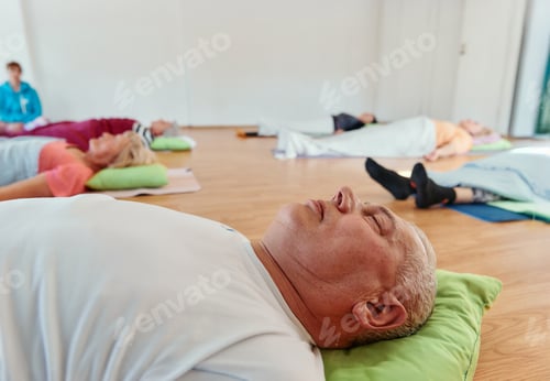 Preview: Senior Man Performing Neck and Back Exercises to Promote Healthy Aging and Well Being