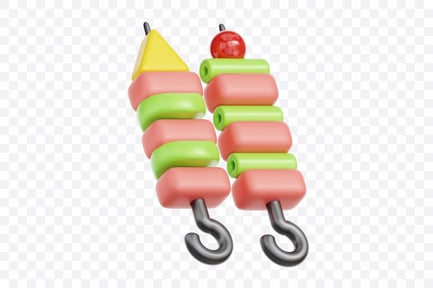 Vista previa: Brocheta de barbacoa con carne y verduras