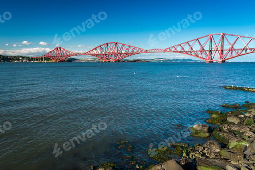 Preview: Firth of Forth Bridge in Scotland in sunny day