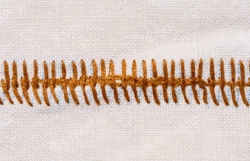 Preview: Piece of cotton fabric for making tablecloths and kitchen towels with embroidered elements