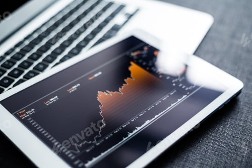 Preview: Stock market chart digital tablet
