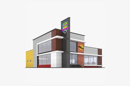 Preview: Modern Fast Food Restaurant with Drive-Thru