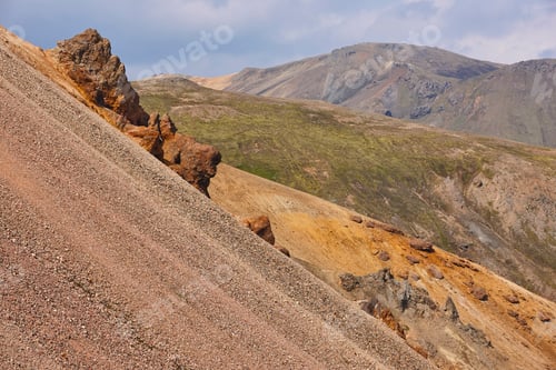 Preview: Fjallabak area. Volcanic landscape with rhyolite formations. South area. Iceland.