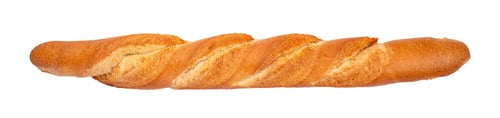 Preview: Baguette isolated on white background, long French bread loaf for bakery menu or packaging