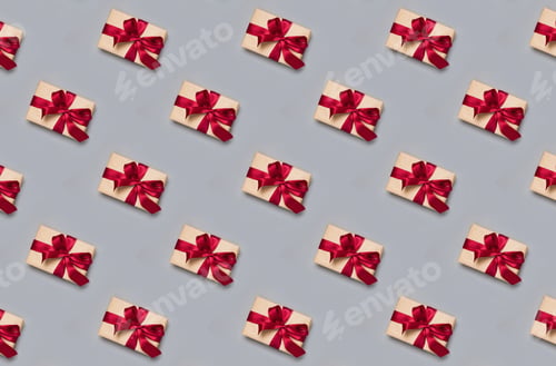 Preview: New Year concept banner with gift box