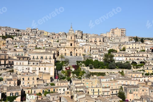 Preview: Aerial view of the Modica, an old Sicilian town in Italy