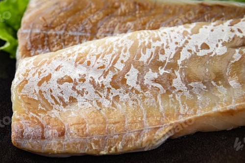 Preview: raw fillet white fish seafood fresh tasty food dish gourmet food background on the table rustic food