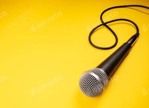 Preview: Microphone on yellow background