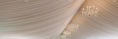 Preview: A view inside a marquee set up for a wedding reception