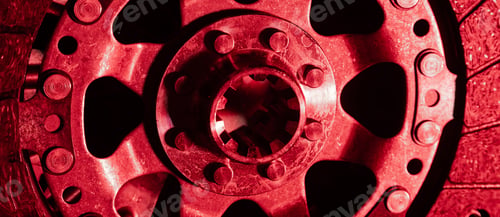 Vista previa: race car clutch plate on red background, overload