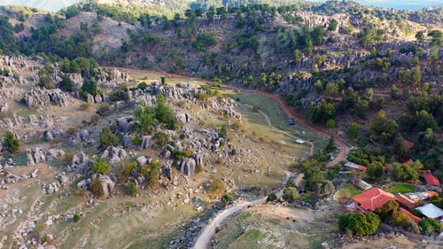 Preview: Beautiful panoramic view of the mountain valley.