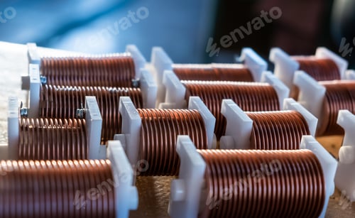 Preview: Close-up of twisted copper wire coils