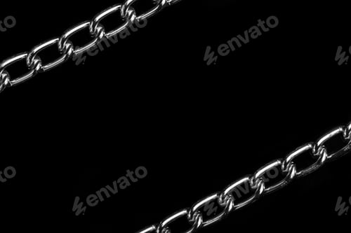 Preview: Chain Heap - Abstract Metal Background. Collection Silver Jewelry Chains On An Isolated Black