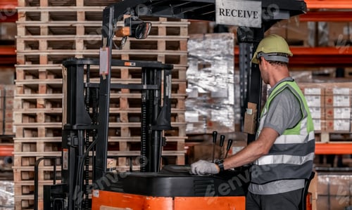 Preview: Warehouse forklift operator moves, stores merchandise, stays in touch with team, boss via radio